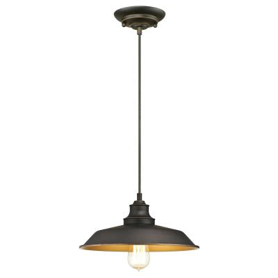 Iron Hill Industrial China Hat Pendant Light in Bronze