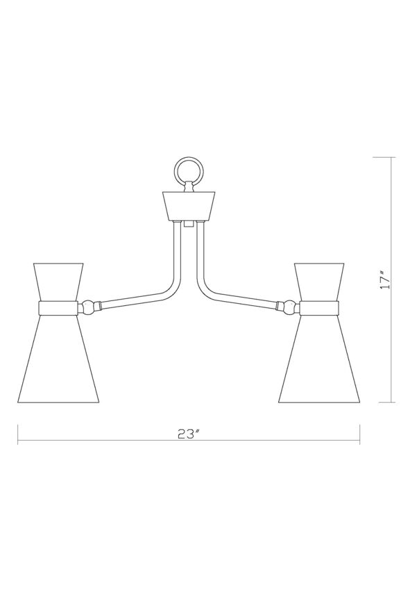 Soriano 3-Light Mid Century Cone Chandelier Pendant in Black + Brass