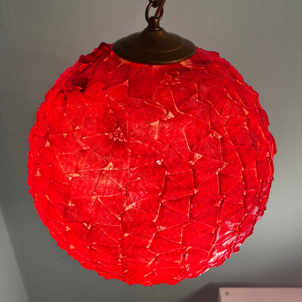 Vintage 1950s Candy Red Mid Century Spaghetti Ribbon Acrylic
