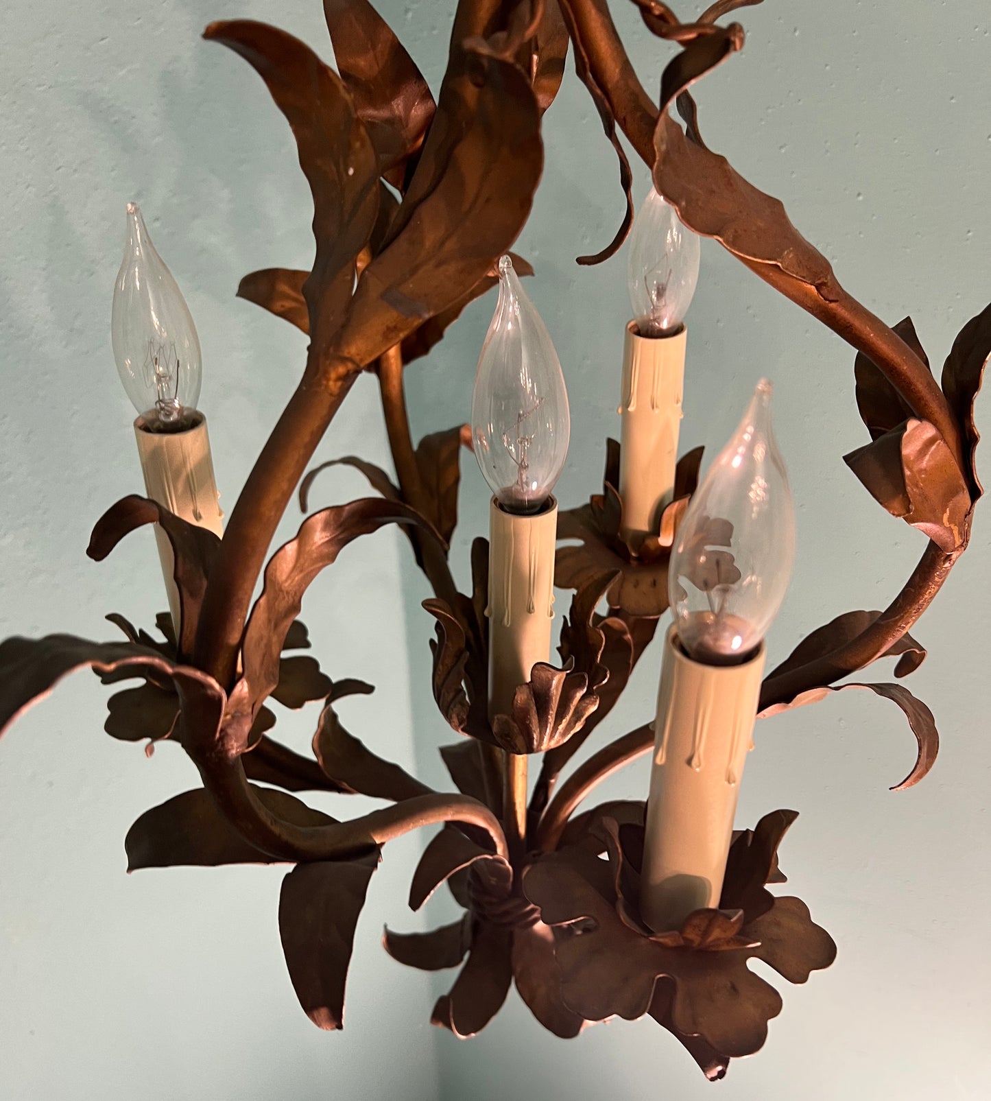 Vintage Italian Gold Leaf Chandelier