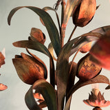 Vintage 1960s Italian Tole 5-Light Painted Floral Chandelier MCM Pendant