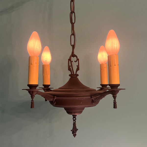 Vintage 1920s 4-Light Pendant