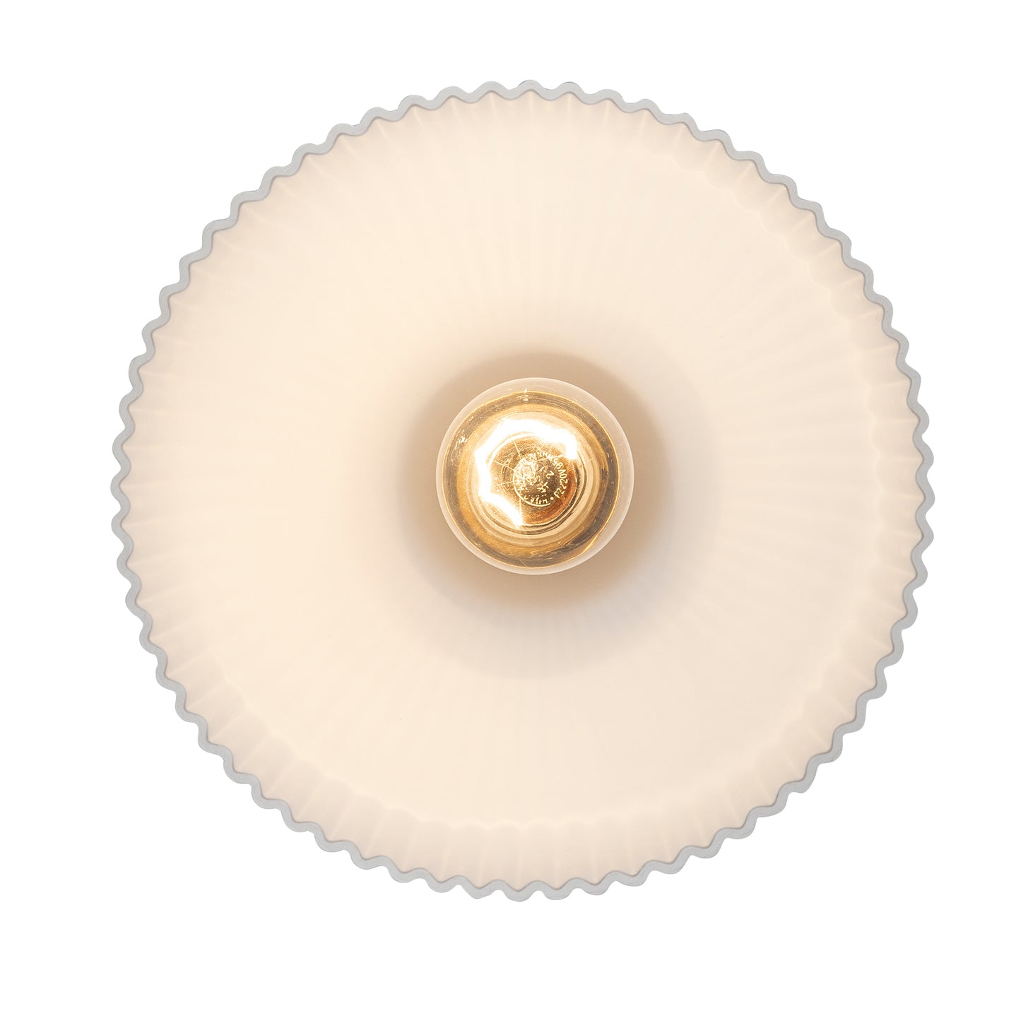 Skyline 12" Ribbed Opal White Dome Glass Globe 1-Light Pendant Fixture in Modern Brass