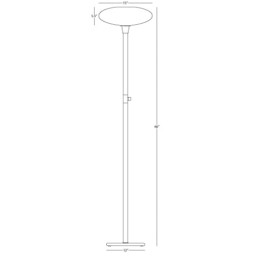 Ovo Modern Mushroom Globe Torchiere Floor Lamp by Rico Espinet- Aged Brass, Polished Nickel, or Old Bronze