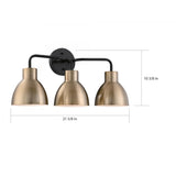 Sloan 3-Light Modern Farmhouse Vanity Wall Sconce with Metal Shade
