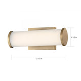 Lena 12" LED Brushed Brass Vanity Wall Sconce by Nuvo Lighting - Mid Century Modern Lighting by Practical Props