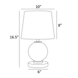 Eliza Rose Glass Round Modern Table Lamps with Linen Shades by Lite Source