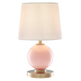 Eliza Rose Glass Round Modern Table Lamps with Linen Shades by Lite Source