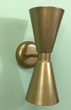 Midcentury Modern Bowtie Dual Cone Wall Sconce Light Gold