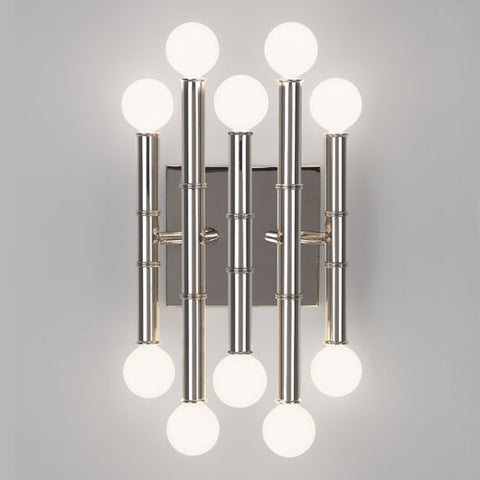Meurice Modern 10-light Wall Sconce by Johnathan Adler in Polished Nickel
