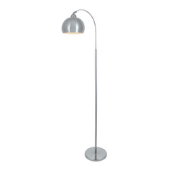 Palesa Modern Ark Floor Lamp in Polished Steel or Satin Black by Lite Source