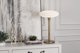 Ovo Modern Mushroom Globe Table Lamp by Rico Espinet - Aged Brass or Polished Nickel