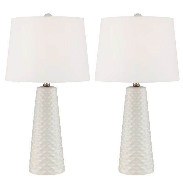 Pair of white table lamps deals