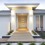 Carson Dimmable LED Metallic Silver Exterior Wall Sconce - Outdoor 2-light Up-Down Cylinder Light