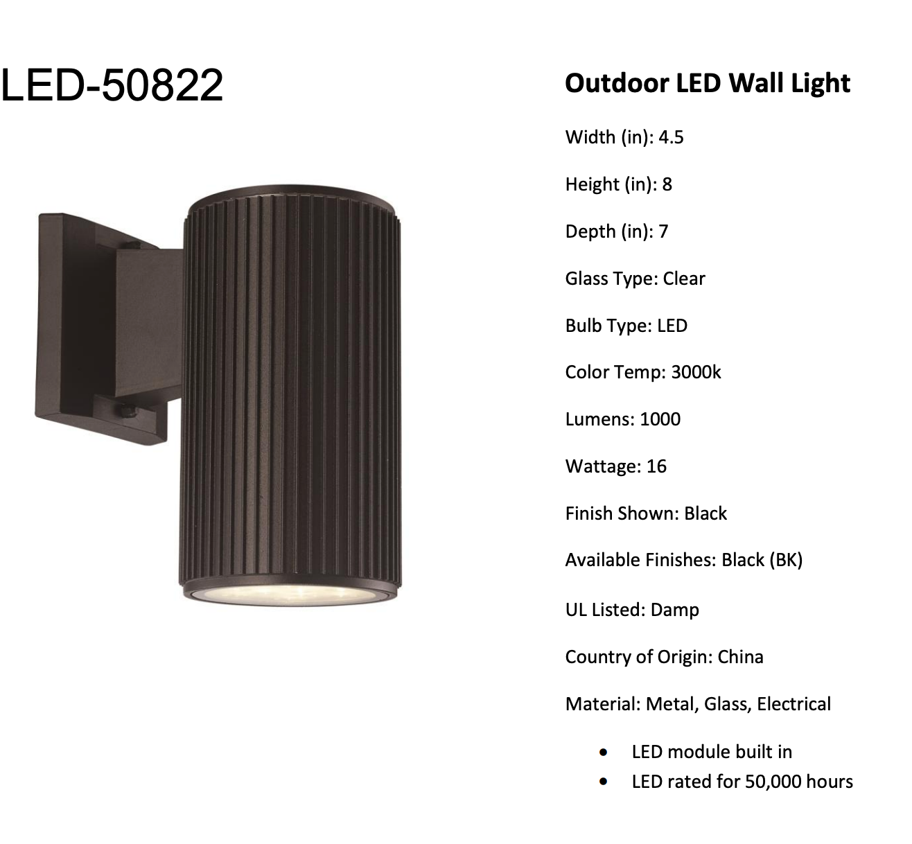 Lilly LED Compact Downlight Ribbed Exterior Pocket Wall Sconce
