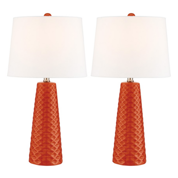 Pair of Orange Table Lamps