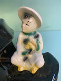Vintage Large Ceramic Oriental TV Lamp with Shade