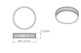 Madison 12" Modern Ribbed LED Flush Mount Ceiling Fixture in Brass, Nickel, or Matte Black