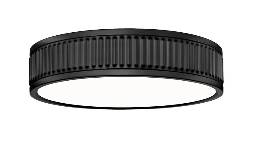 Stari 12" Modern Ribbed LED Flush Mount Ceiling Fixture in Brass, Nickel, or Matte Black