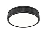 Stari 12" Modern Ribbed LED Flush Mount Ceiling Fixture in Brass, Nickel, or Matte Black