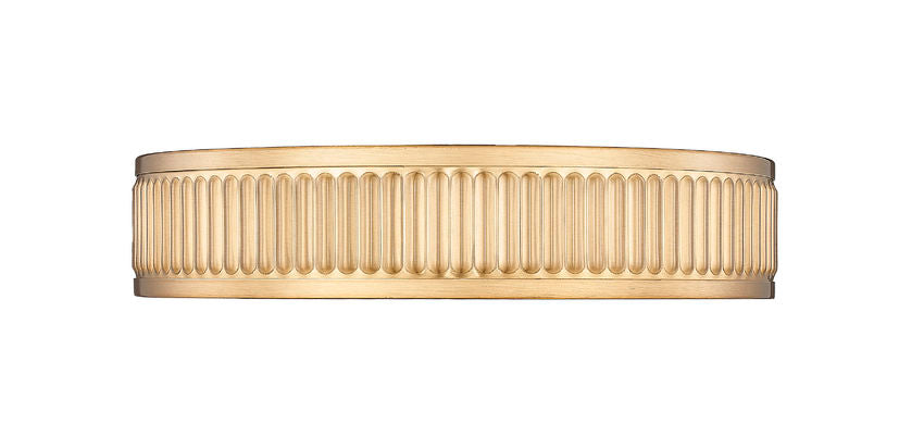 Stari 12" Modern Ribbed LED Flush Mount Ceiling Fixture in Brass, Nickel, or Matte Black