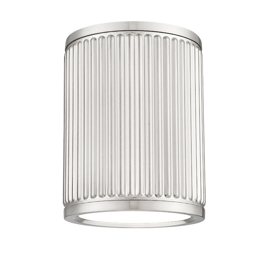 Stari 6" Modern Ribbed LED Flush Mount Ceiling Can Light Fixture in Brass, Nickel, or Matte Black