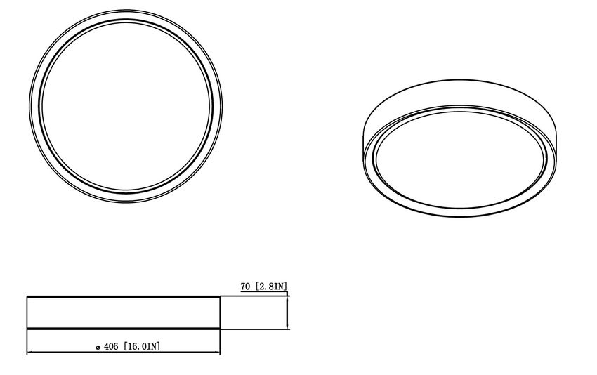 Kawan 16" Modern LED Flush Mount Ceiling Fixture