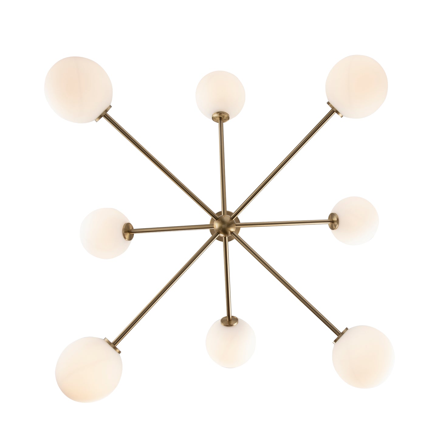 Haskell 8-Light Globe Sputnik Chandelier in Matte Black or Brushed Brass - Practical Props