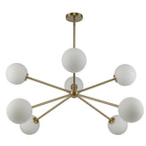 Haskell 8-Light Globe Sputnik Chandelier in Matte Black or Brushed Brass - Practical Props