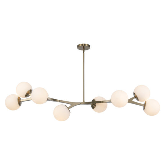 Rebel 8-Light Asymmetric Globe Sputnik Chandelier in Matte Black or Brushed Brass