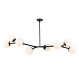 Rebel 8-Light Asymmetric Globe Sputnik Chandelier in Matte Black or Brushed Brass