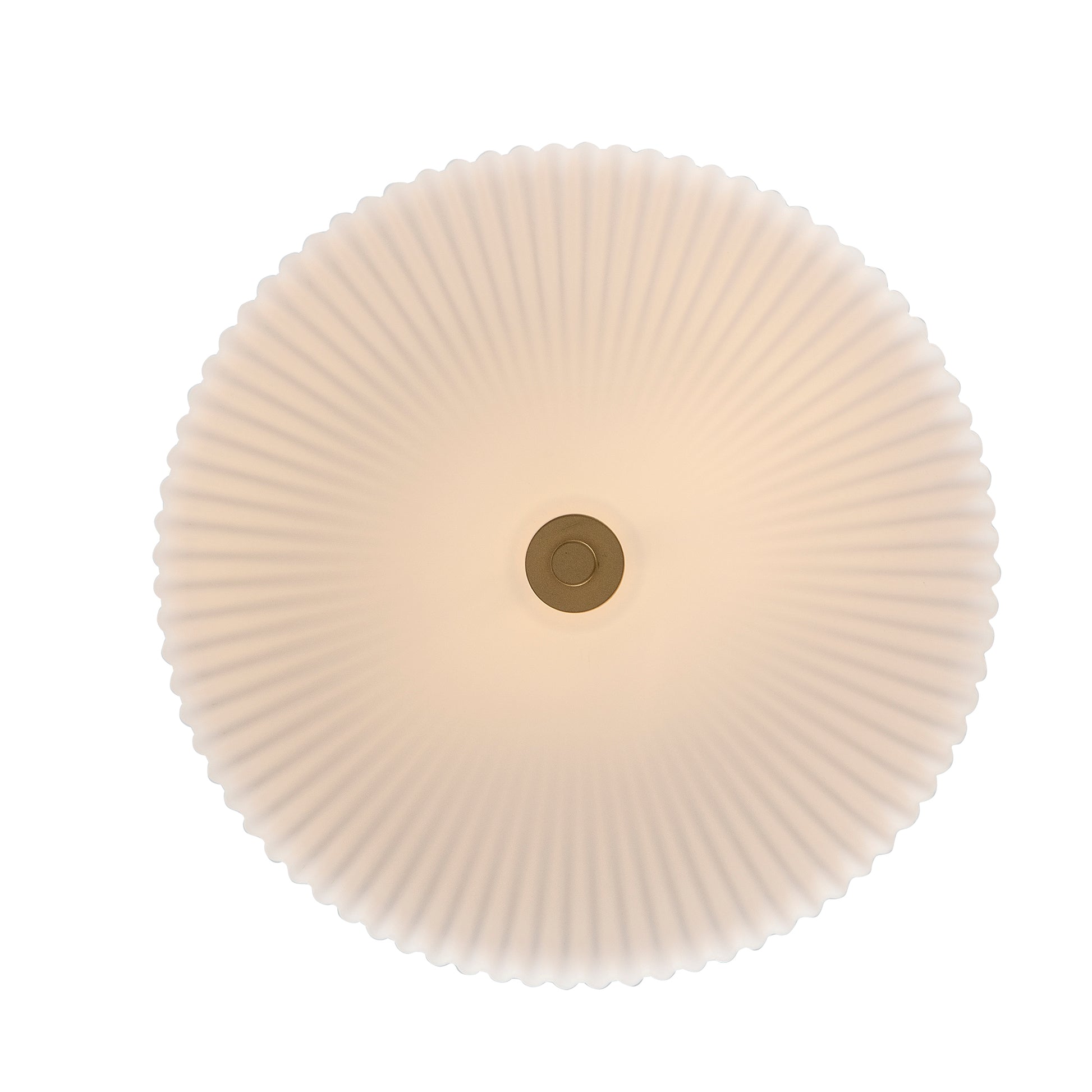 Quartz Quarters Ribbed Glass Flush Mount Ceiling Light in Brass or Black