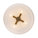 Quartz Quarters Ribbed Glass Oval Flush-mount in Brass or Black