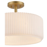 Quartz Quarters Ribbed Glass Semi-Flush Mount