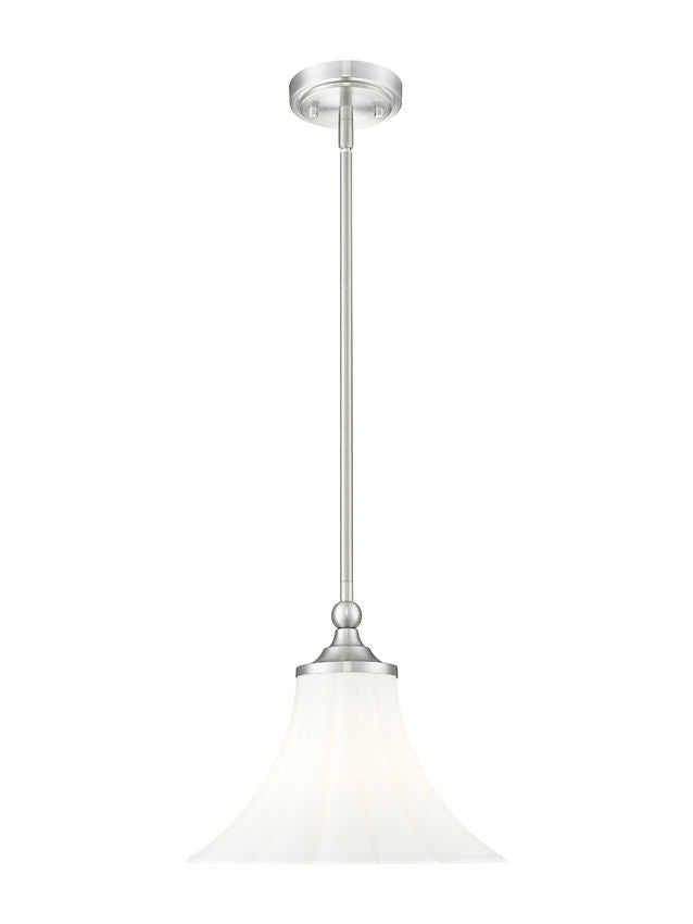 Fleur 12" Vintage-Style Fluted Glass Mini Pendant in Matte Black, Brushed Nickel, and Modern Gold - Midcentury Lighting by Practical Props