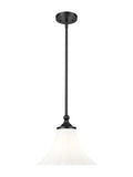 Fleur 12" Vintage-Style Fluted Glass Mini Pendant in Matte Black, Brushed Nickel, and Modern Gold - Midcentury Lighting by Practical Props