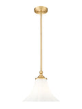 Fleur 12" Vintage-Style Fluted Glass Mini Pendant in Matte Black, Brushed Nickel, and Modern Gold - Midcentury Lighting by Practical Props