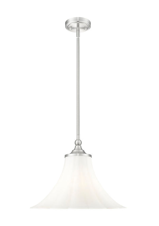 Fleur 16" Vintage-Style Fluted Glass Mini Pendant in Matte Black, Brushed Nickel, and Modern Gold - Midcentury Lighting by Practical Props