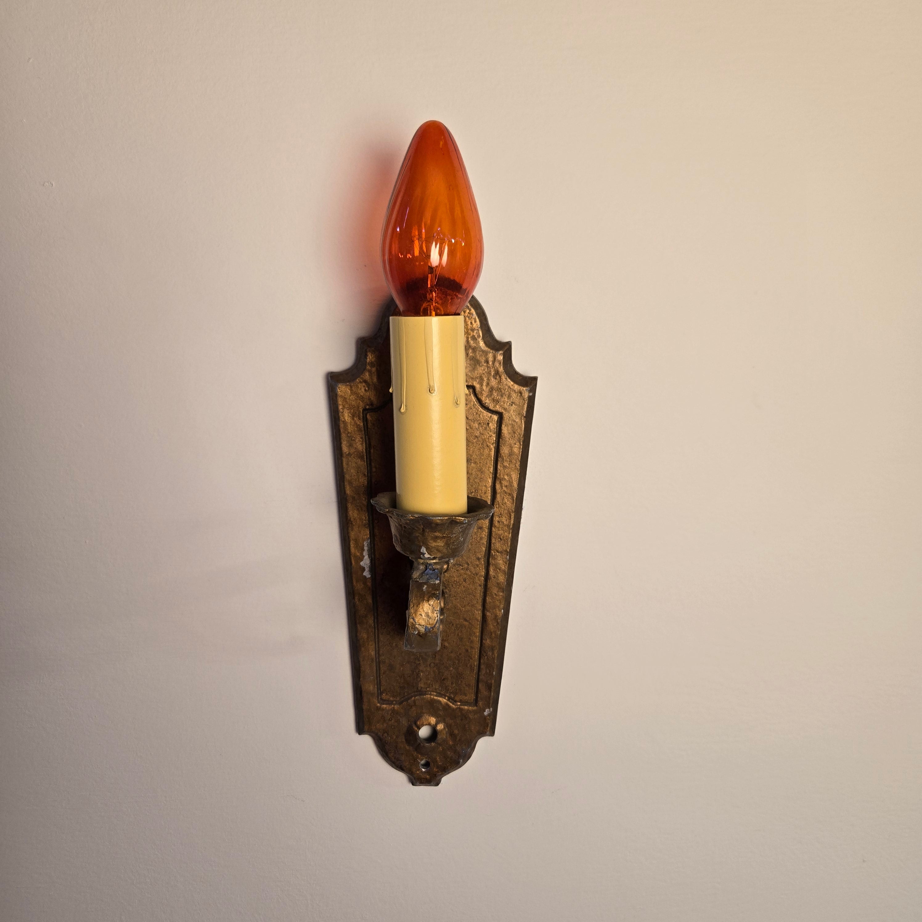 Vintage Art Deco 1920s Spanish-Style Antique Gold Wall Sconces