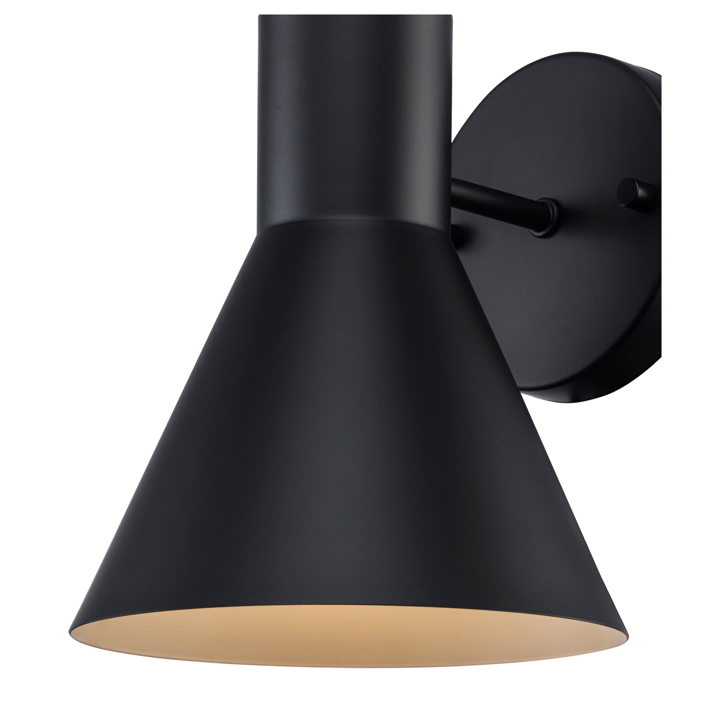 Gearshine Modern Metal Cone Downlight Wall Sconce - Matte Black and Polished Nickel 