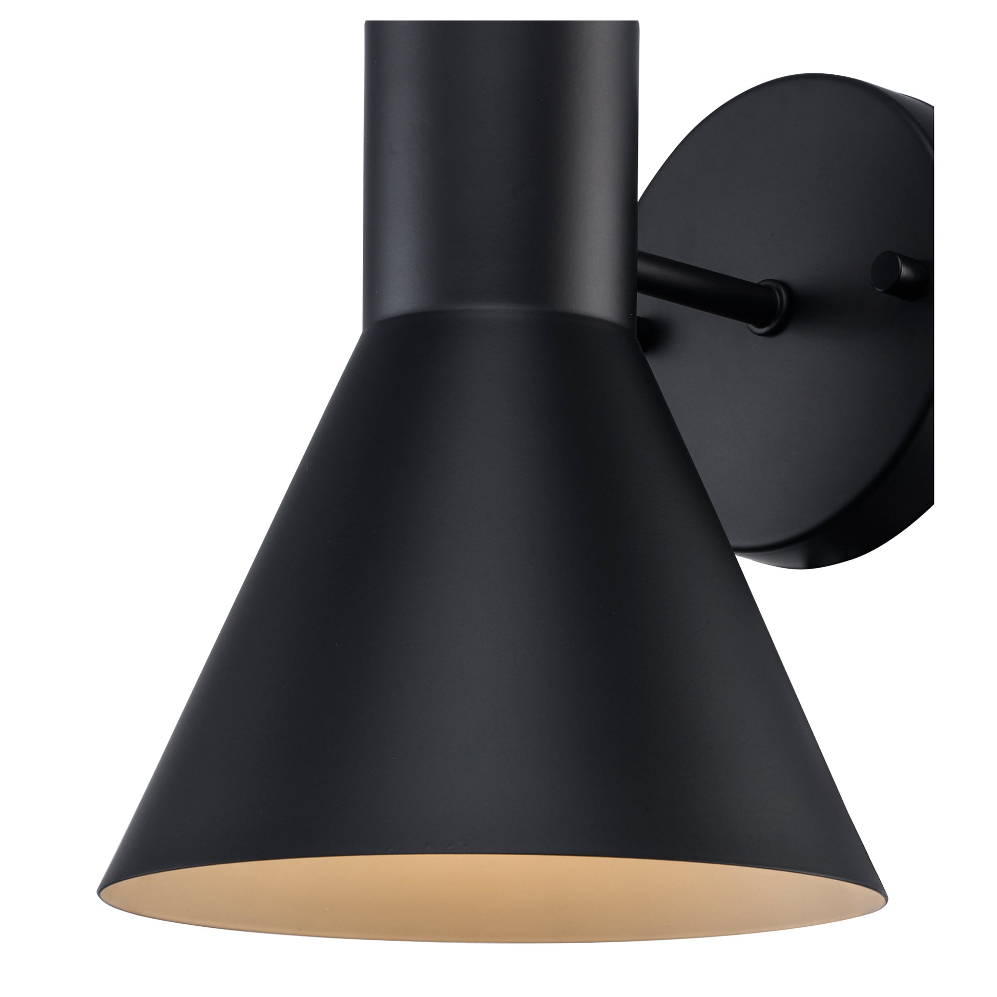 Gearshine Modern Metal Cone Downlight Wall Sconce - Matte Black and Polished Nickel 