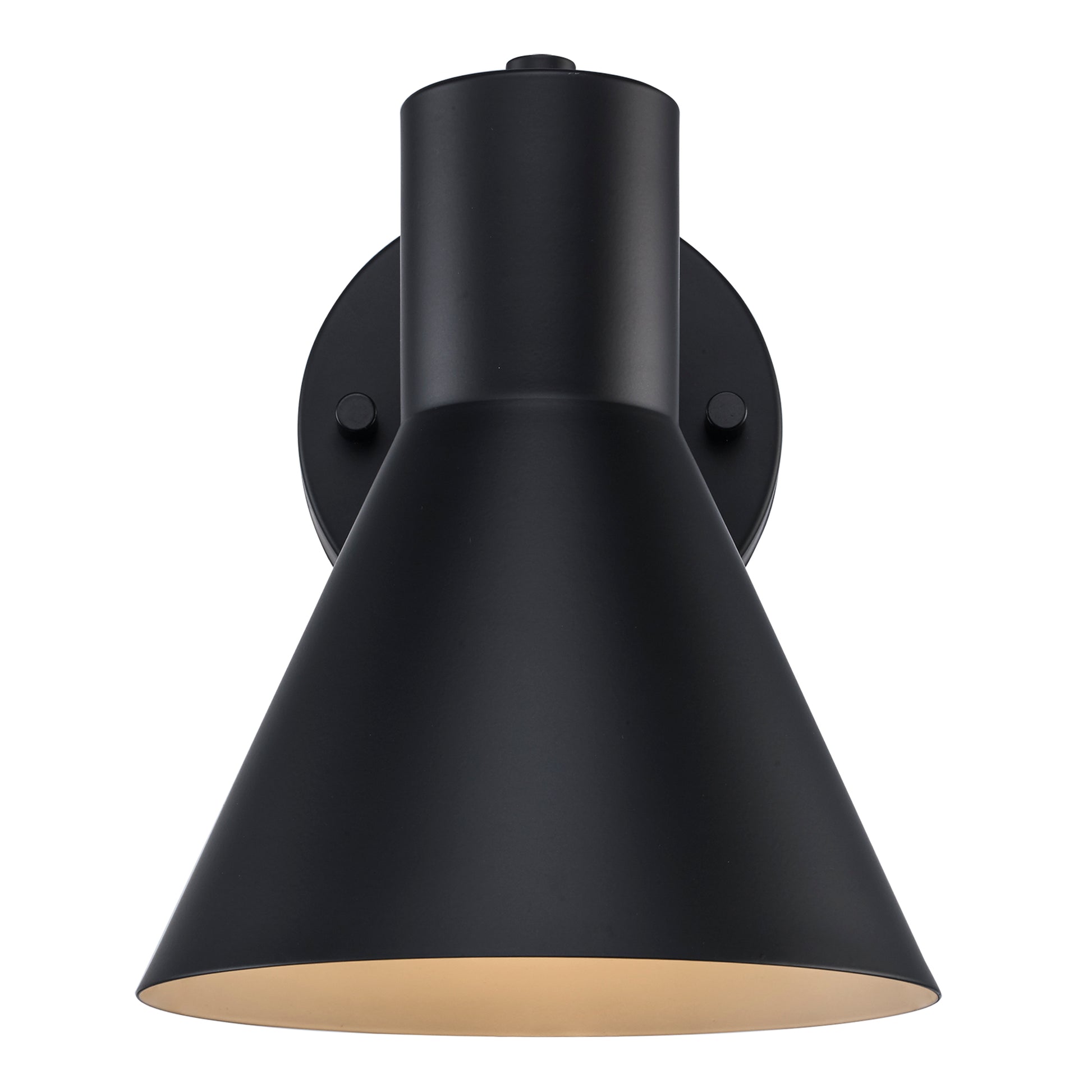 Gearshine Modern Metal Cone Downlight Wall Sconce - Matte Black and Polished Nickel 