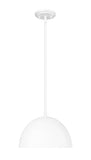Vega 12" Modern Dome Pendant Light in Matte Black or White with Gold Lining - Midcentury Lighting by Practical Props