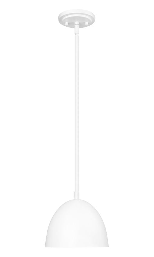 Vega 8" Modern Dome Pendant Light in Matte Black or White with Gold Lining - Midcentury Lighting by Practical Props