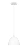 Vega 8" Modern Dome Pendant Light in Matte Black or White with Gold Lining - Midcentury Lighting by Practical Props