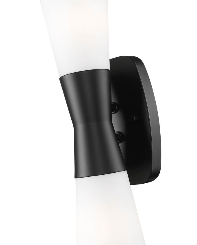 Emrys Small Hourglass Bowtie Frosted Glass Wall Sconce in Matte Black, Modern Gold, Brushed Nickel, or Polished Nickel - Midcentury Lighting by Practical Props