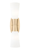 Emrys Small Hourglass Bowtie Frosted Glass Wall Sconce in Matte Black, Modern Gold, Brushed Nickel, or Polished Nickel - Midcentury Lighting by Practical Props