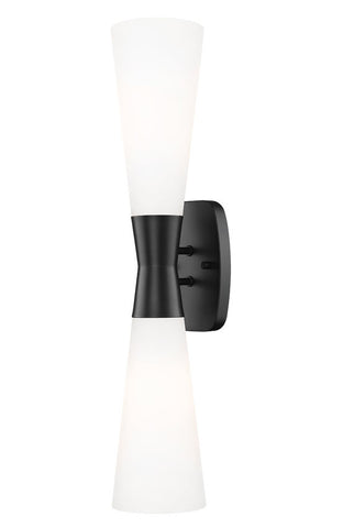 Emrys Large Hourglass Bowtie Frosted Glass Wall Sconce in Matte Black, Modern Gold, Brushed Nickel, or Polished Nickel - Midcentury Lighting by Practical Props