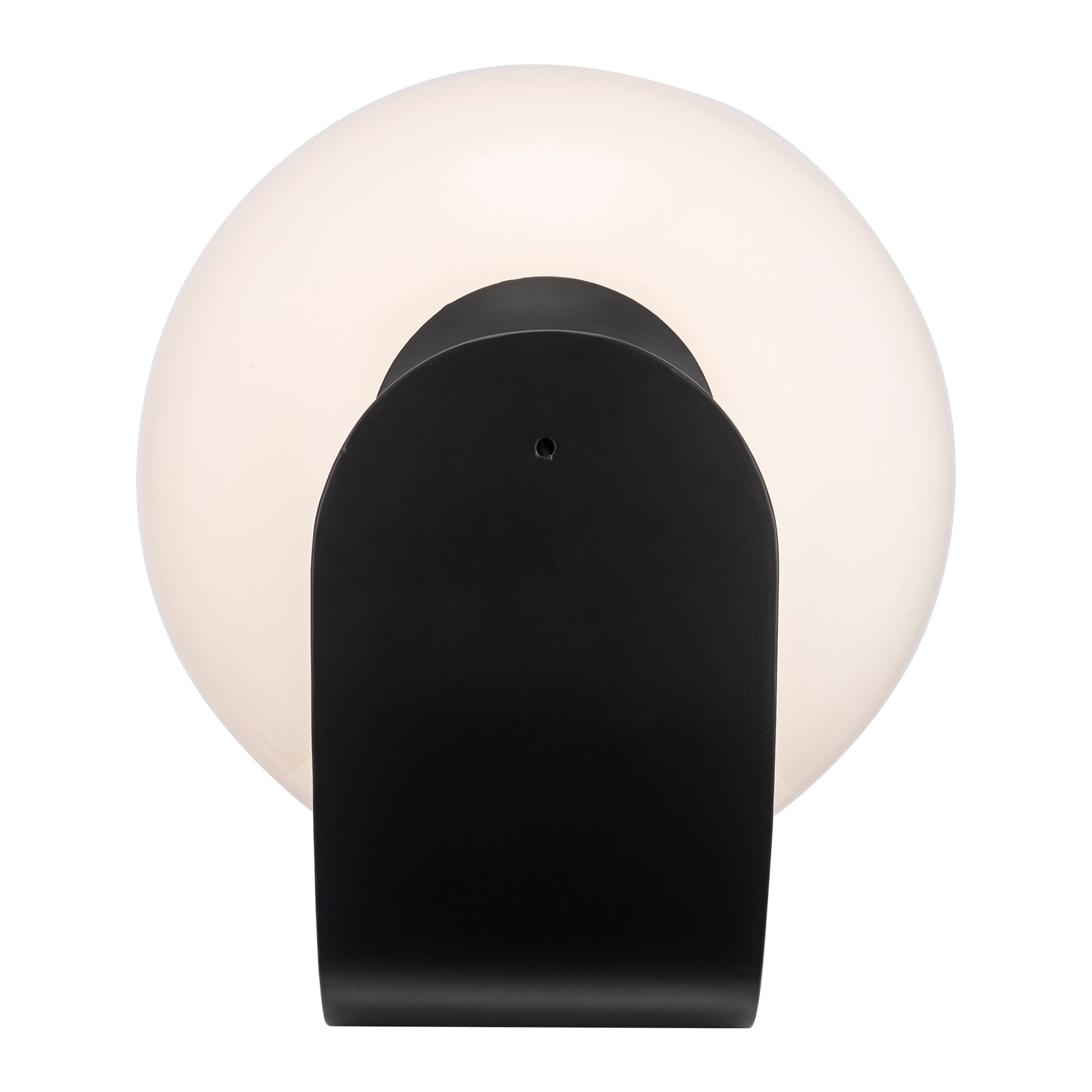 Lane Large 18" Matte Black Opal Glass Globe Exterior Wall Sconce