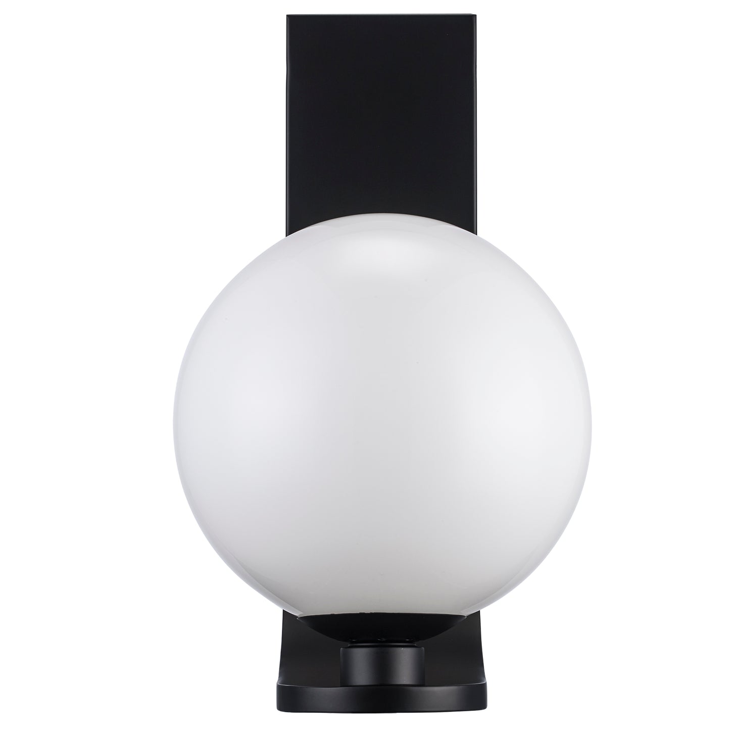 Lane Large 18" Matte Black Opal Glass Globe Exterior Wall Sconce
